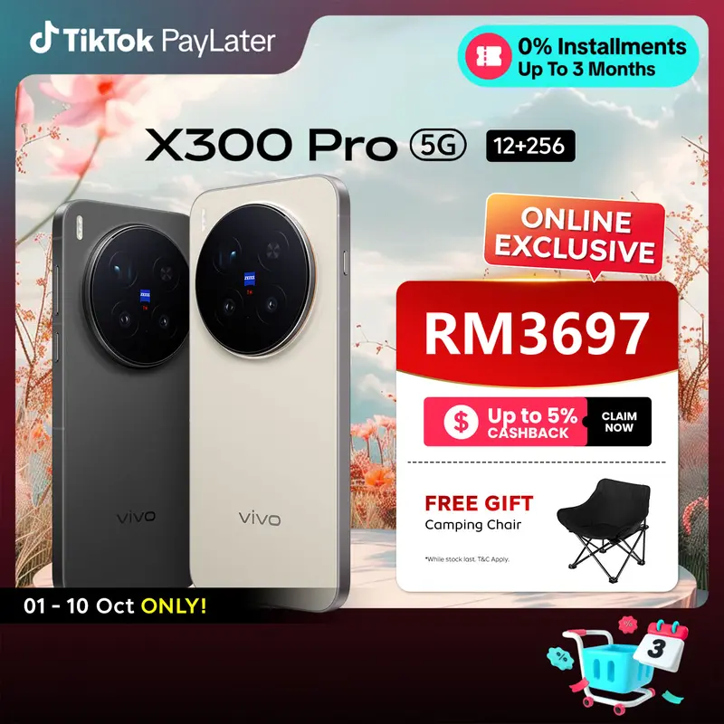 vivo X300 Pro 5G, Dimensity 9500, ZEISS 200MP Telephoto and 50MP Main Cameras, 6510mAh Battery, 90W FlashCharge, 6.78in Display, IP68/IP69, NFC and eSIM