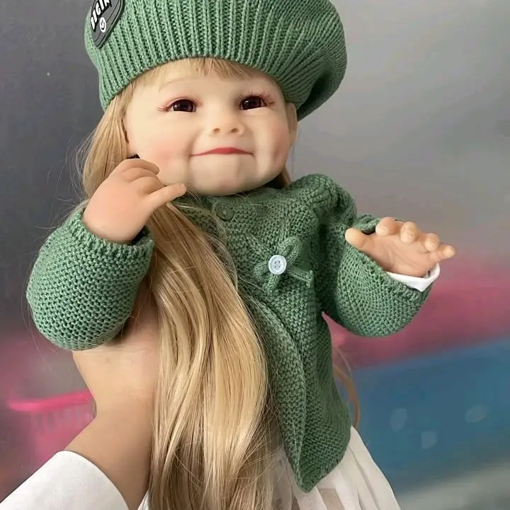 55cm Full-Silicone Reborn Girl Doll with Cute Dimples