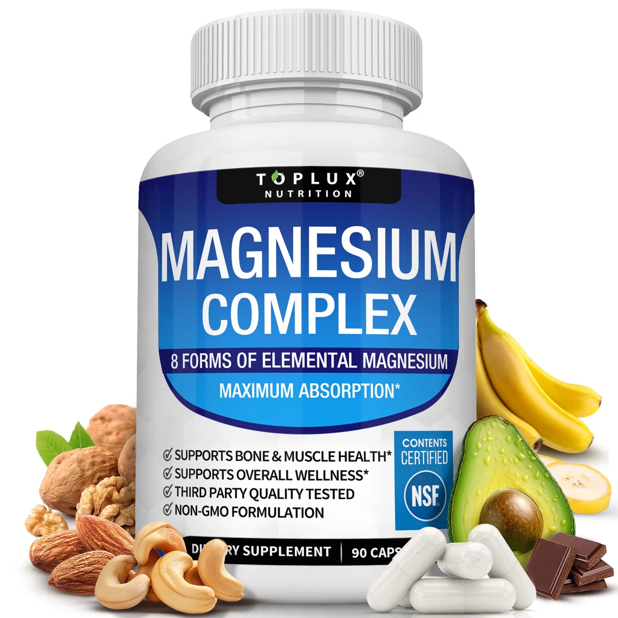 Toplux Magnesium Complex: suplemento com 8 formas essenciais de magnésio