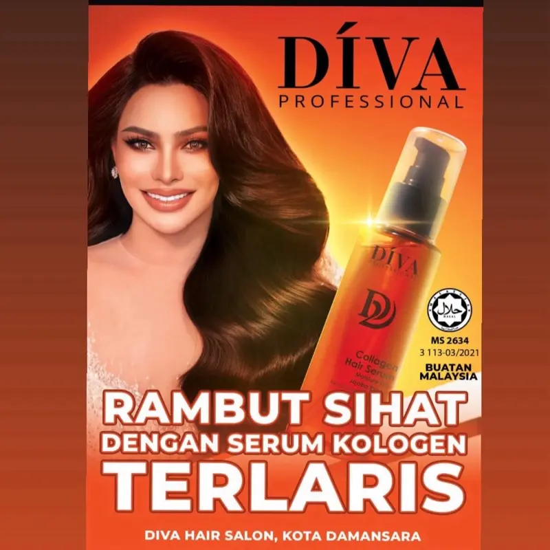 HALAL. DIVA HAIR SERUM EXTRACT COLLAGEN (125ML).