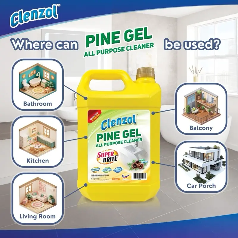 Gel khử khuẩn hương thông 5 L, chuẩn dùng cho bệnh viện, làm sạch bồn cầu và bề mặt, kháng khuẩn, dùng để rửa bồn cầu