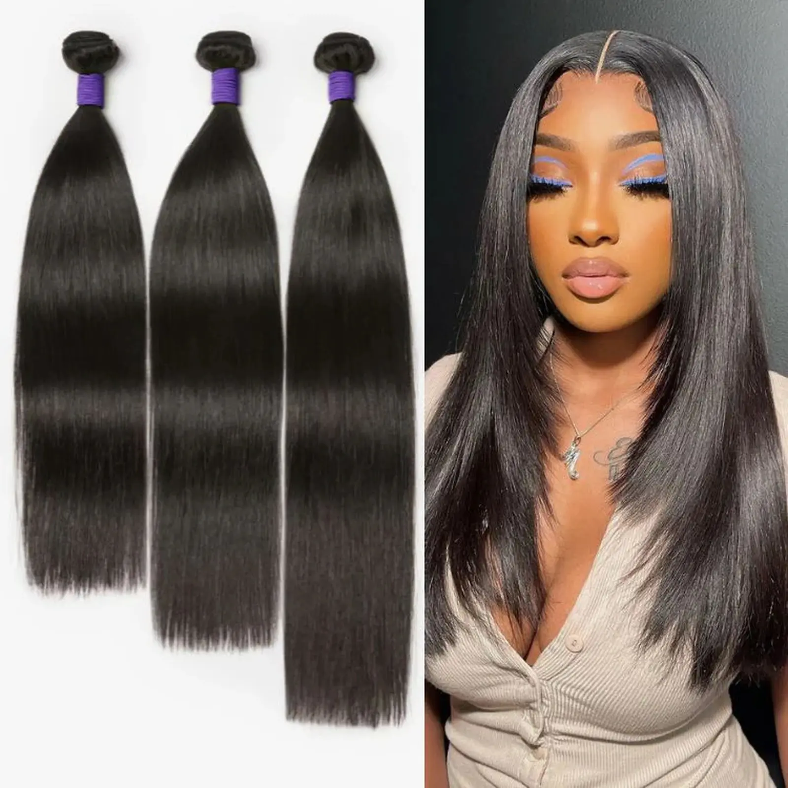Tóc nối LUVME Bundles cao cấp chuẩn salon phiên bản nâng cấp 13A, 100% tóc người Remi nguyên bản, kiểu Body Wave/Deep Wave/Silky Straight/Messy Curl/Burmese Curl