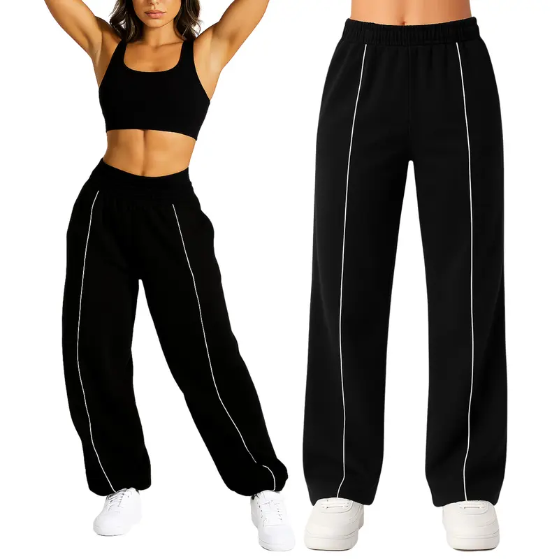 Siara Oversized Joggers with Elastic Waistband and Side Pockets, 63% Cotton and 37% Polyester
