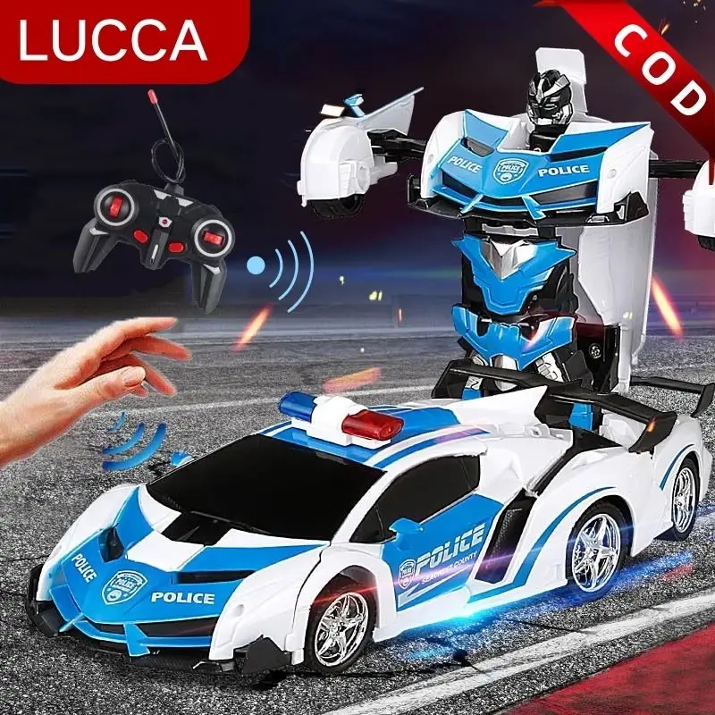 Carrinho de controle remoto LUCCA RC Transformer, escala 1:18, com bateria recarregável