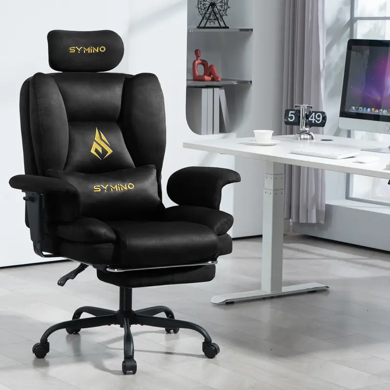 (Pelliccia Sintetica)SYMINO Divano Poltrona Gaming, Poltrona Gamer, Poltrona Sofa Ergonomica con Pelliccia Sintetica