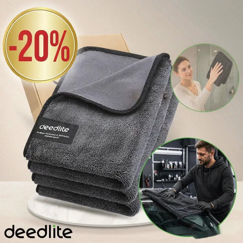 Deedlite Premium Mikrofasertuch Shiny Bath Trockentuch Fast Dry Hochleistungs trifold towel/Trockentuch für Dusche Auto &ölabsorbierend boden reinigungstücher / schnelltrocknendes Trockentuch fürs Auto, Mikrofaser-Tücher,  Haushaltsgebrauch, Camping