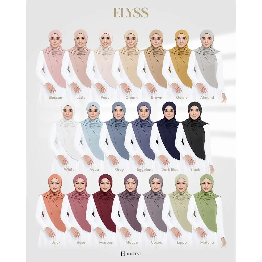 ELYSS (4HELAI RM100) Bawal Instant Moss Crepe da HEEJAB