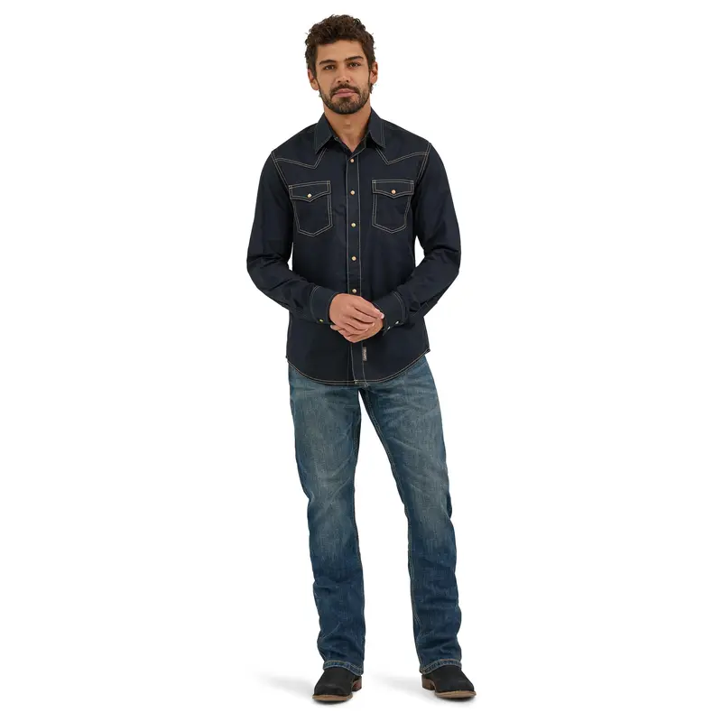 Jeans Wrangler Retro® Slim Fit Bootcut para hombre, modelo Layton, denim clásico