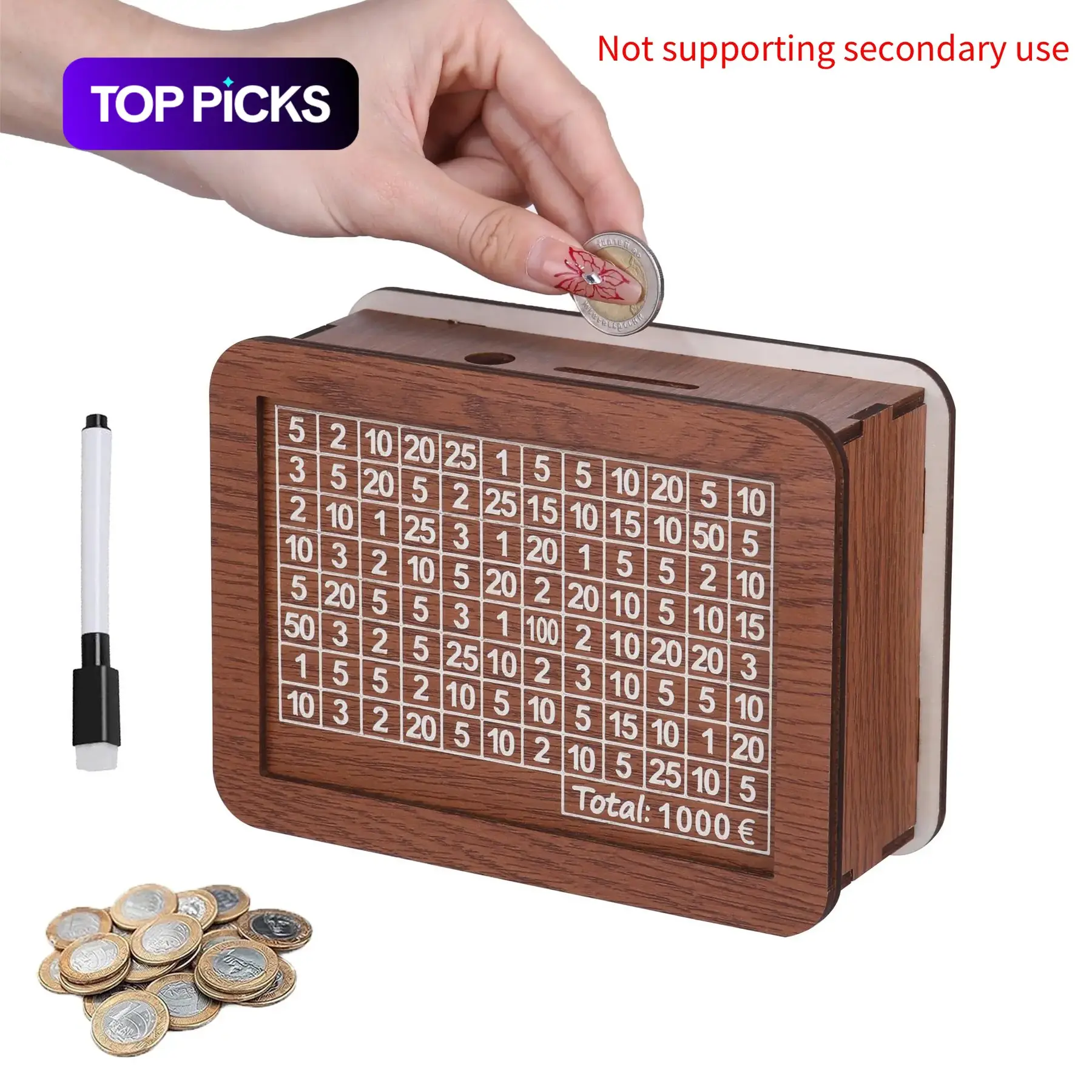 Creative DIY Piggy Bank, Home Decor Ornament, Educational Gift, Non-Reusable Digital Plan Wooden Savings Box, Model 24-1212, Batch 241212