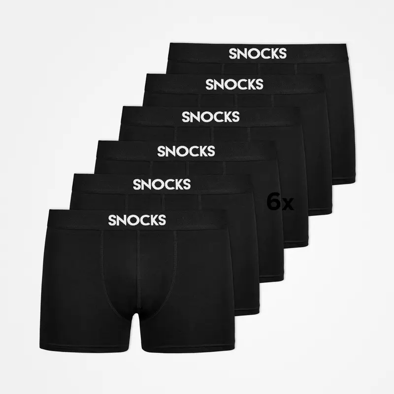 Boxers SNOCKS pour homme – lot de 6 en coton biologique, garantie anti-trous, ne remontent pas