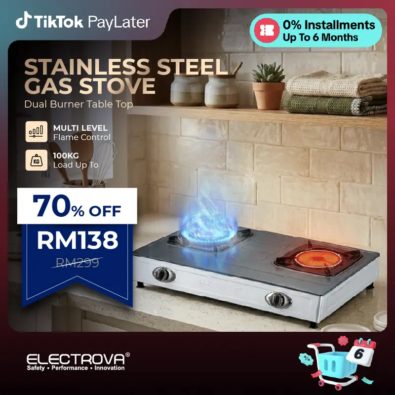 Electrova Table Top Stainless Steel Gas Stove