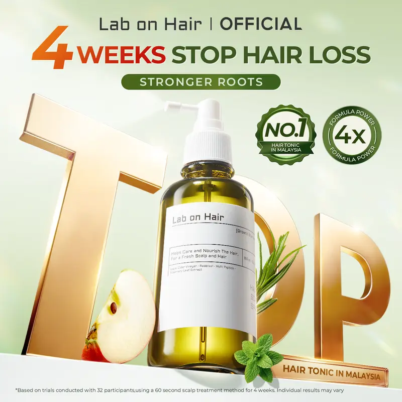 Lab On Hair Anti-Hair Loss Scalp Spray, 160ml, with Redensyl, Peptide, Rosemary and Apple Cider Vinegar for Thin, Weak Hair
