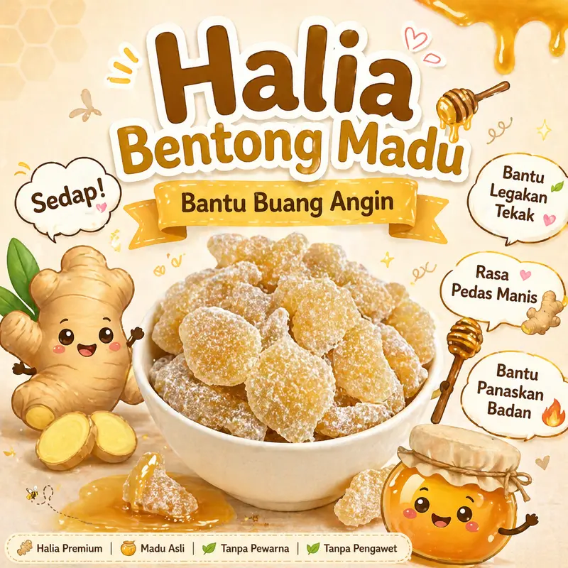Halal Bentong Ginger and Honey Dried Ginger Snack, 75g/100g/250g