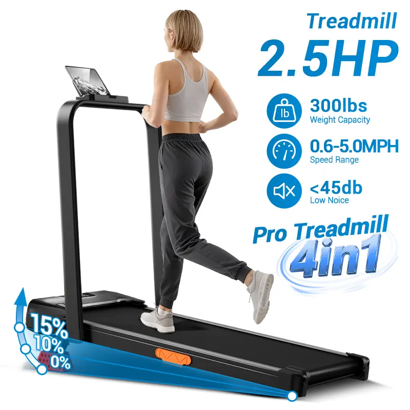 UMAY Laufband für zu Hause, 2,5 HP, knieschonend, mit 3-facher Dämpfung, Walking Pad mit Steigung, App und Fernbedienung
