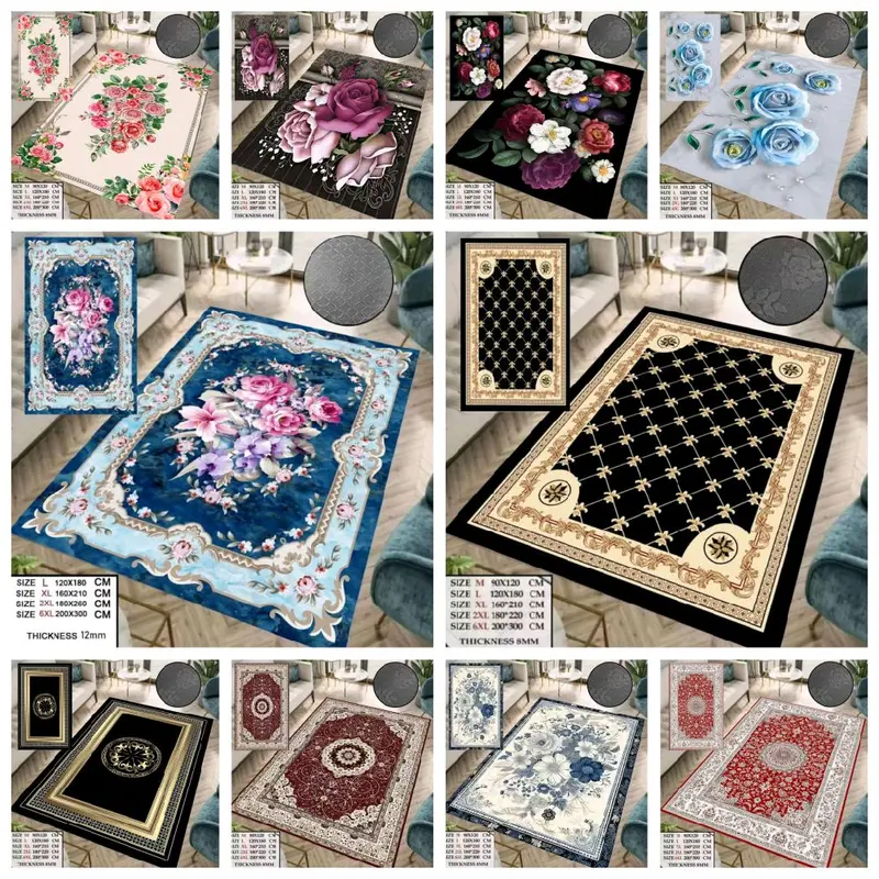 (DEEPAVALI SPECIAL) KARPET 3D SAIZ L 120 X 180CM 4X6 kaki , SESUAI UNTUK RUANG TEMU KECIL