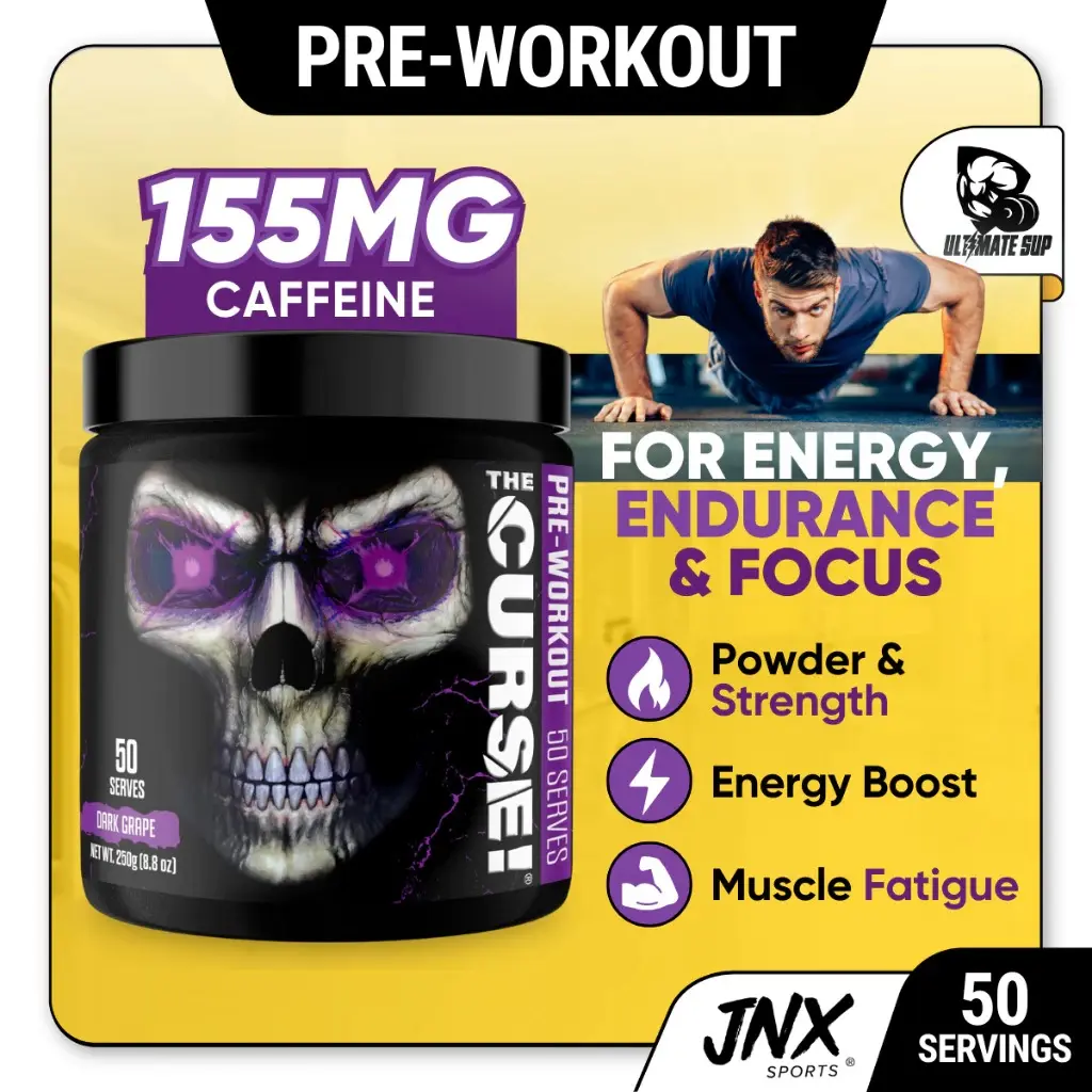 JNX Sports The Curse! Complément pré-entraînement, énergie et concentration intenses, gains de force immédiats, 8.8 oz