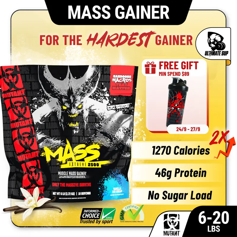 Mutant MASS EXTREME 2500, Whey Protein, Support Recovery, 6-20 lbs