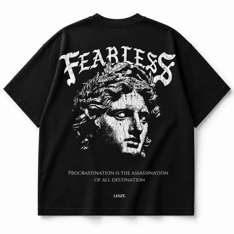 Fearless グラフィック ユニセックス オーバーサイズTシャツ