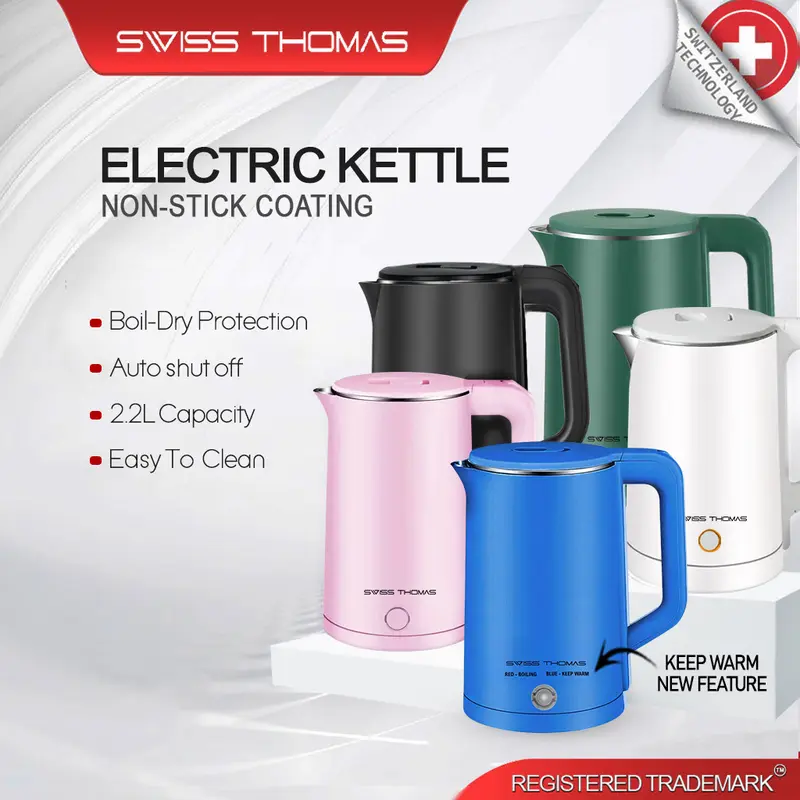 SwissThomas 2.2 L 304 Stainless Steel Electric Kettle, Water Boiler and Tea Maker
