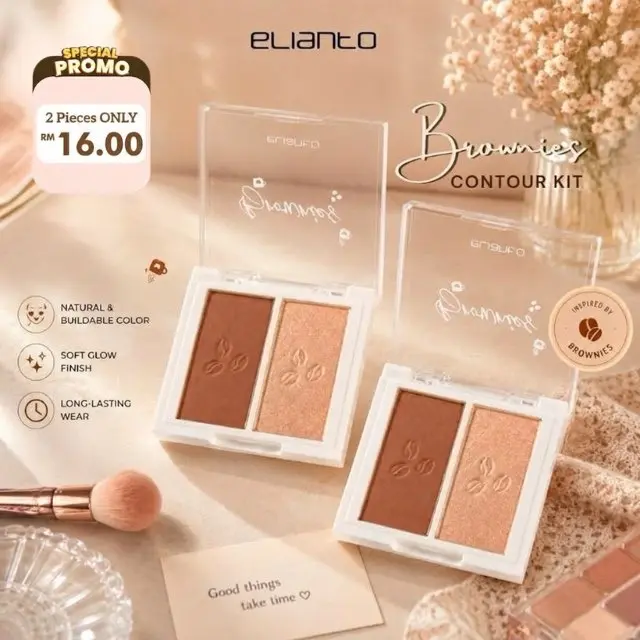 Elianto Brownies Contour Kit, 2-in-1 Contour and Highlighter