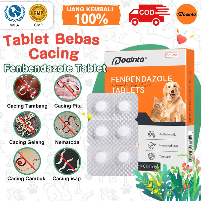 PUAINTA pour chats et chiens, vermifuge contre les ascaris, ténias, nématodes et trichures, sûr et efficace, reconnu à l’international et abordable, boîte de 6 ou 12