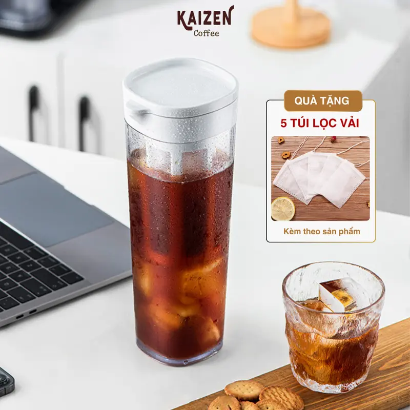Kaizen Coffee 1.1 L cold brew coffee maker, made from virgin ABS plastic
