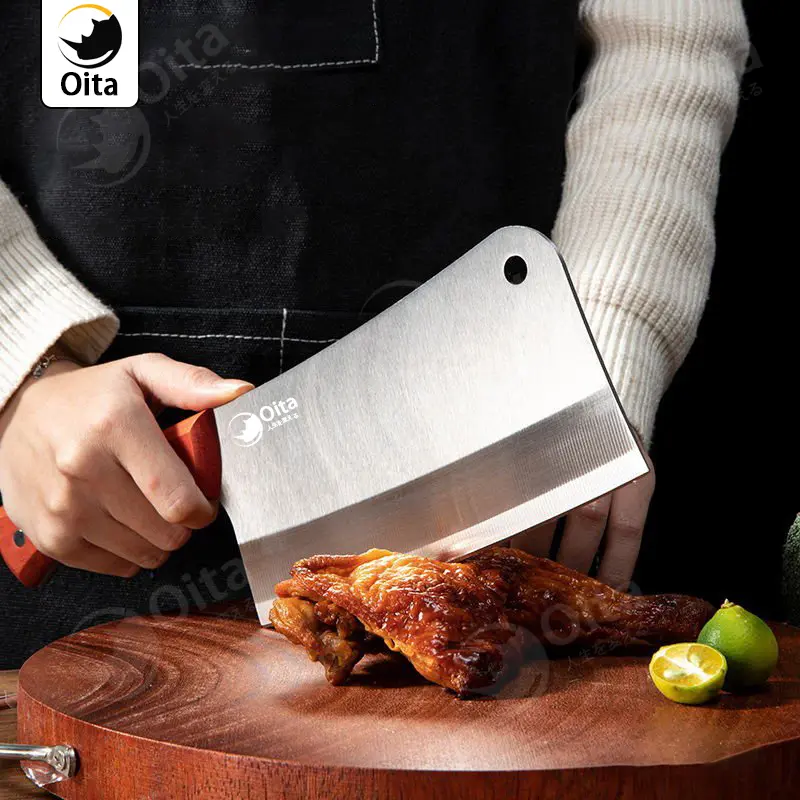 1.2kg Jumbo Pisau Daging Cincang Pisau Dapur Super Tajam Pisau Cacah Tulang Daging Potong Pisau Stainless Steel Ayam lkan