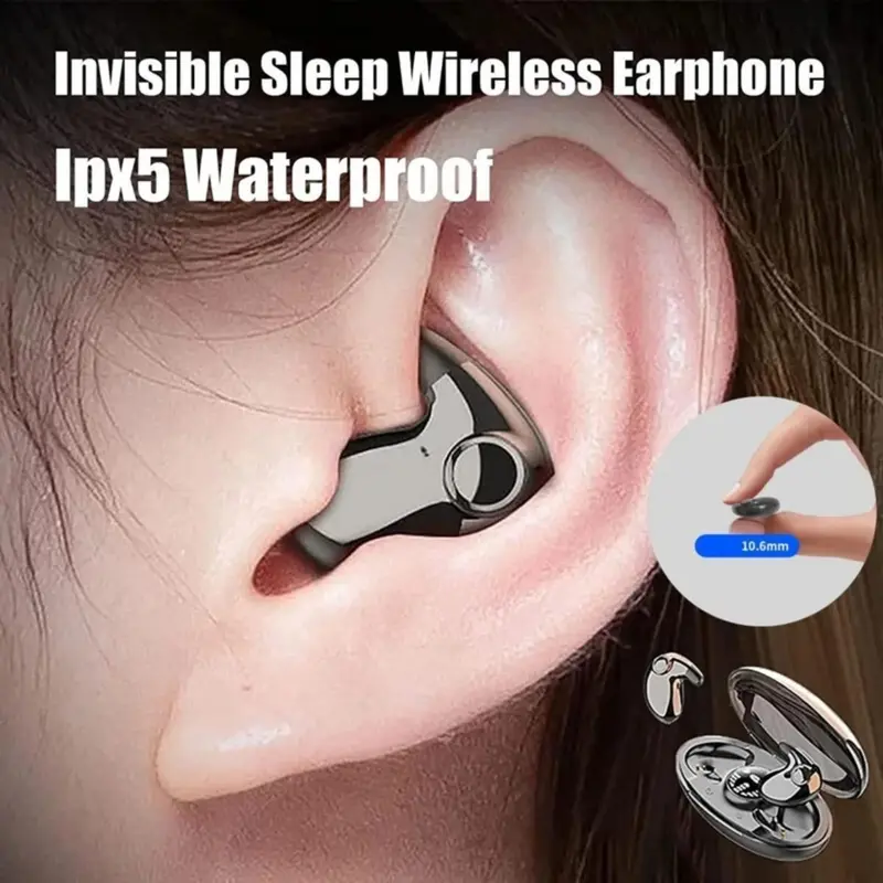X55 Invisible Wireless Earbuds 5.3 with IPX5 Rating, Noise Cancellation, Touch Controls and Microphone