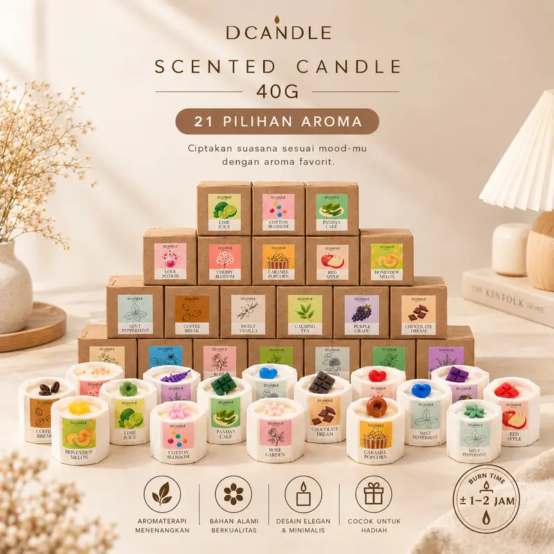 DCANDLE 40 g Concrete Scented Aromatherapy Candle for Room Fragrance, Décor or Gifts