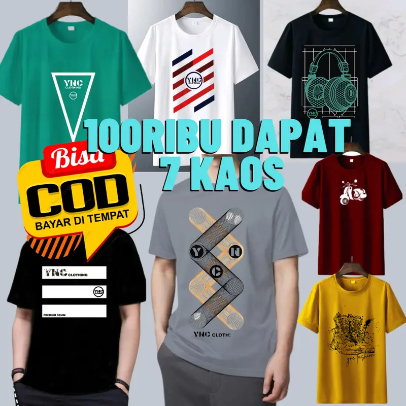 7 Men's Adult Graphic T-Shirts for 100RB, Polyester, Not Cotton, Bahn Print