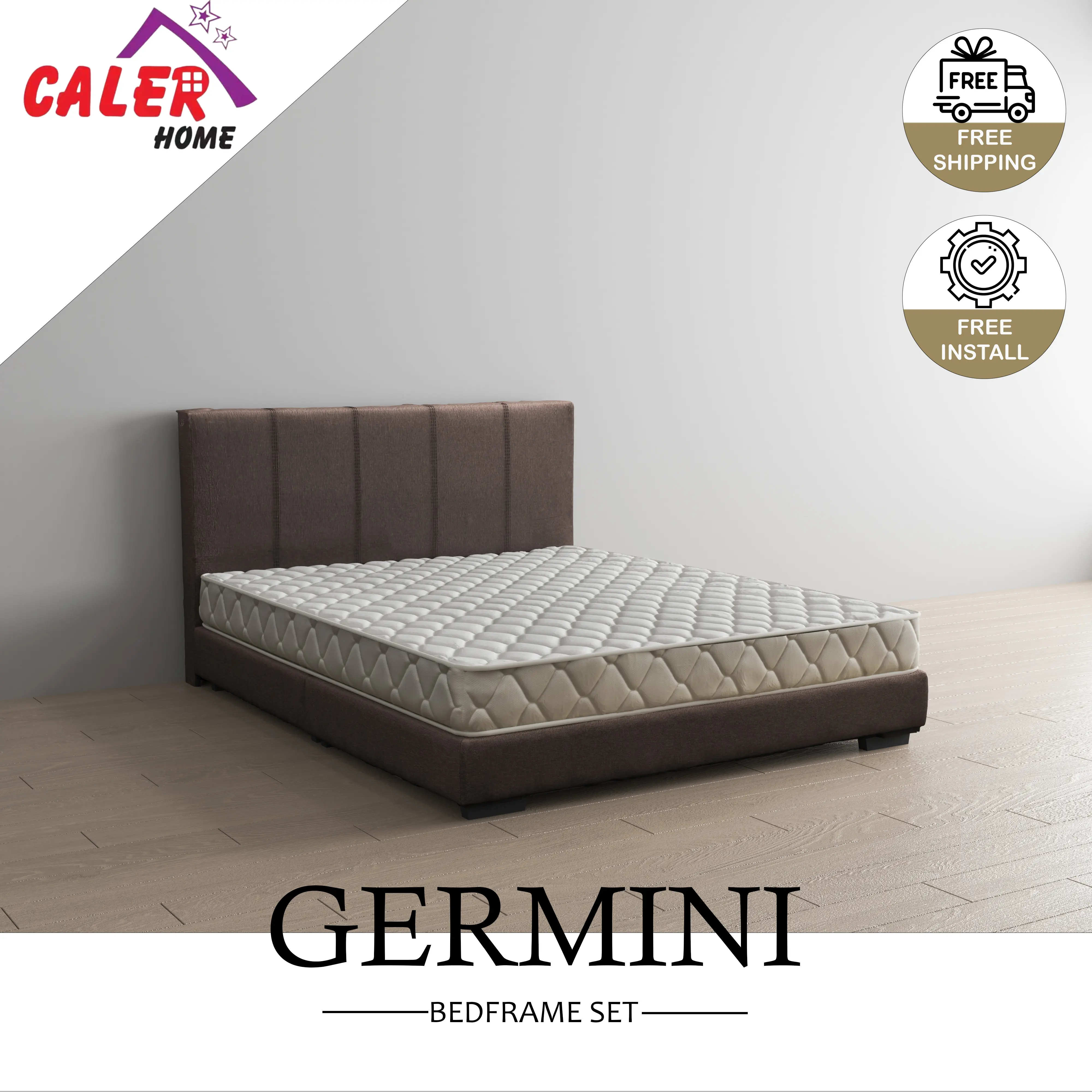Caler Home Germini 5 ft Bed Frame, Mattress and Divan Set, Free Shipping and Installation