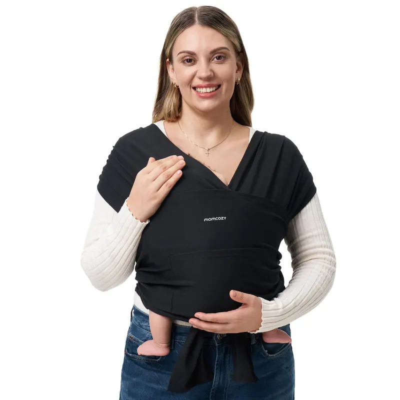 Sling Momcozy para bebês, fácil de vestir, tecido respirável para carregar sem usar as mãos, ajustável para 3,6 kg a 15 kg