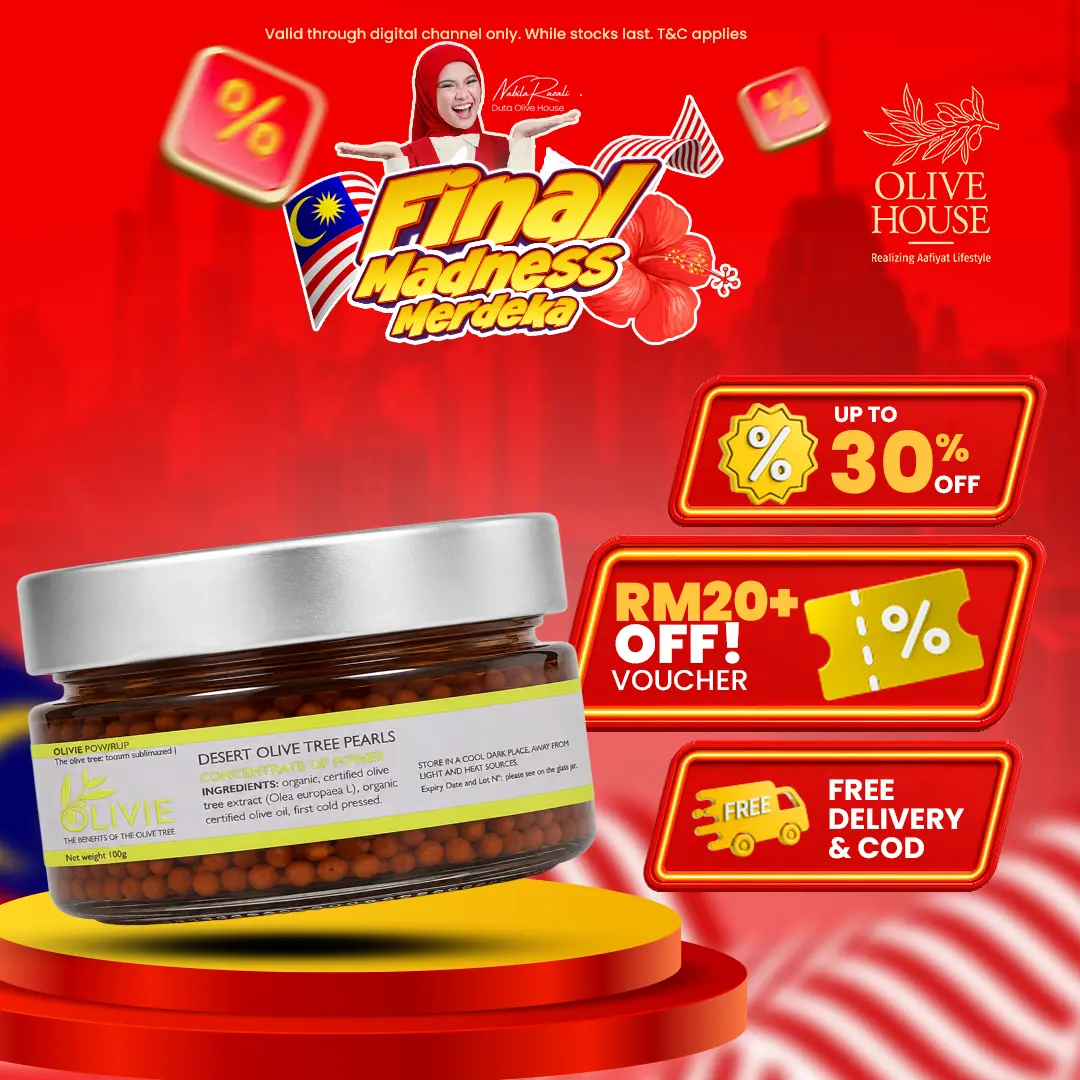 Olivie Power Up 100g/340g，Olive House橄榄油与橄榄珍珠，提取自橄榄果、叶、枝干和细枝，可作烹饪油