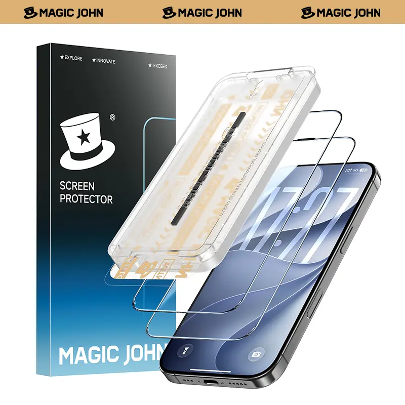 MAGIC JOHN 高级手机屏幕保护膜，防尘、无气泡、超清，适用于iPhone和Samsung