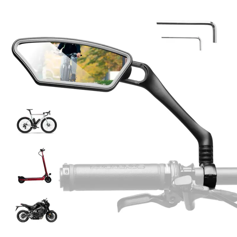 ROCKBROS Fahrradspiegel HD Edelstahl 360° Verstellbar für Lenker 21-26mm Valentinstag-Deal robust konvex Sicherheitslinse breiter Blick, einfache Montage | MTB & E-Bike & Citybike Sicherheit, Rücksicht & Sichtfeld Upgrade