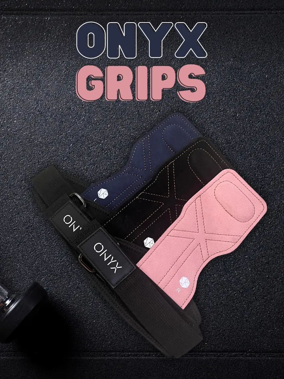 ONYX Grips, 1 paire de grips de musculation antidérapants avec sangles de poignet, cuir de vachette triple épaisseur