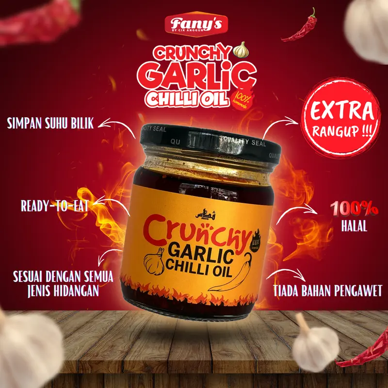 Crunchy Garlic Chilli Oil, Regular Bottle