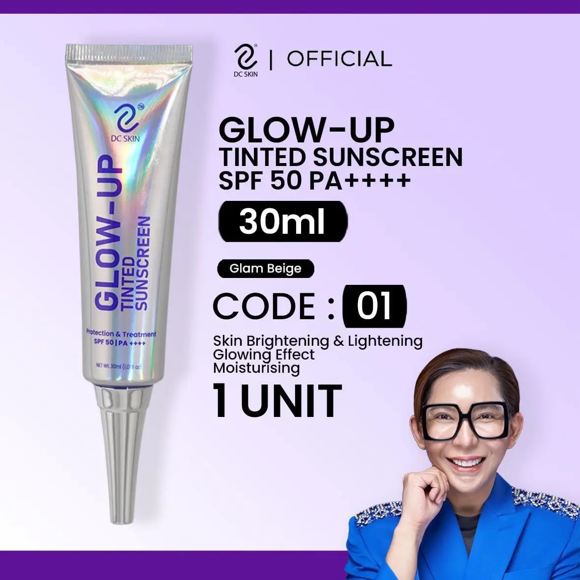 [P] DCSKIN GLOW-UP TINTED SUNSCREEN  SPF50 PA++++ UV