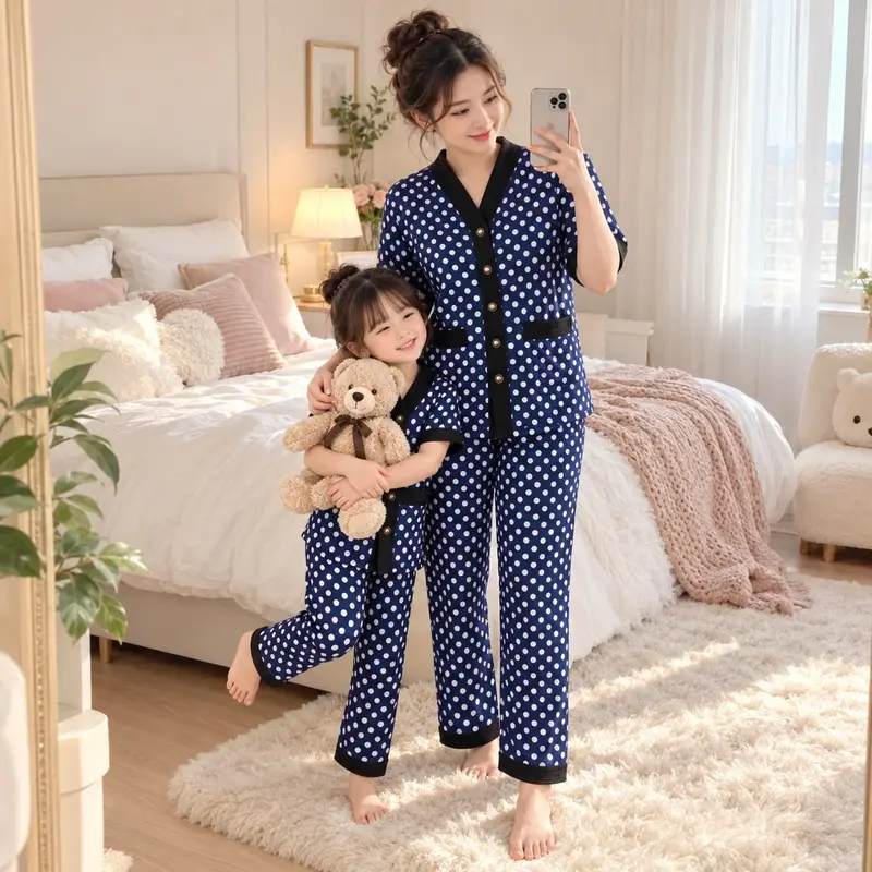 (VITRI SHOP)韩风棉涤混纺睡衣套装，均码至大码