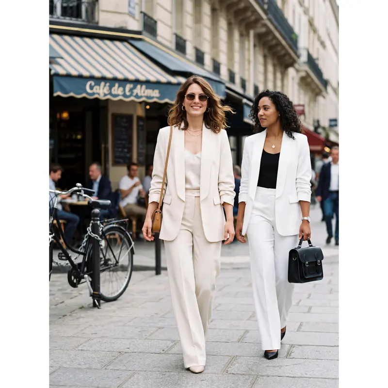 Bộ blazer và quần âu nữ Lady First thanh lịch, sản xuất tại Ý, phong cách công sở formal