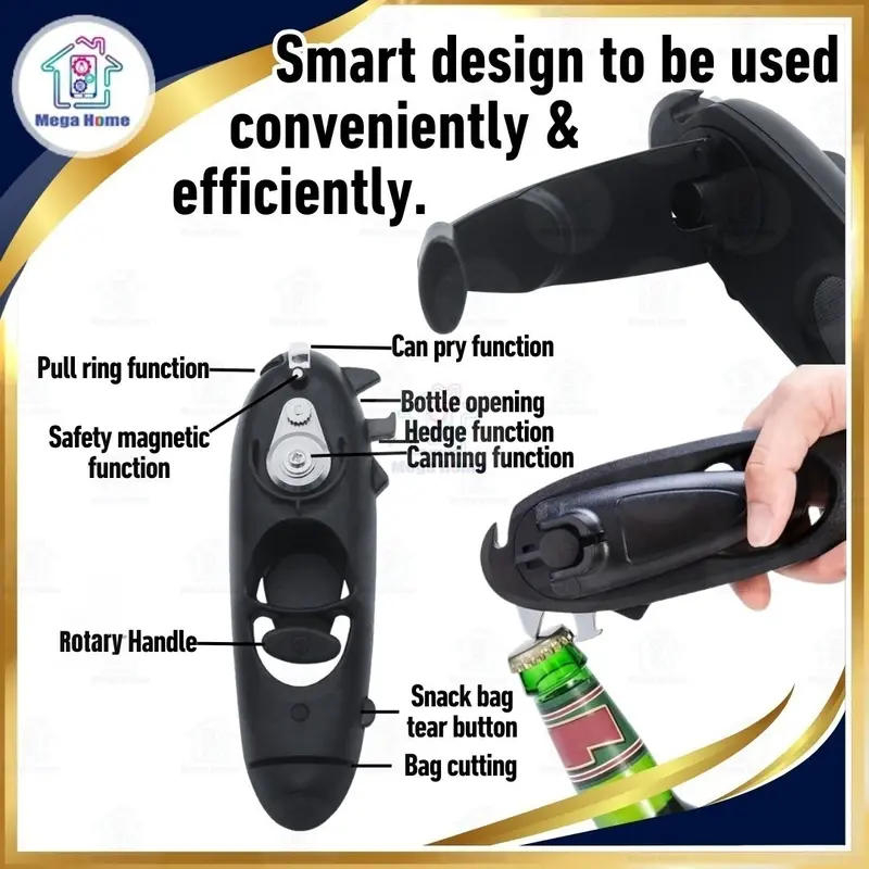 MH 8-in-1 Portable Can, Bottle and Snack Opener