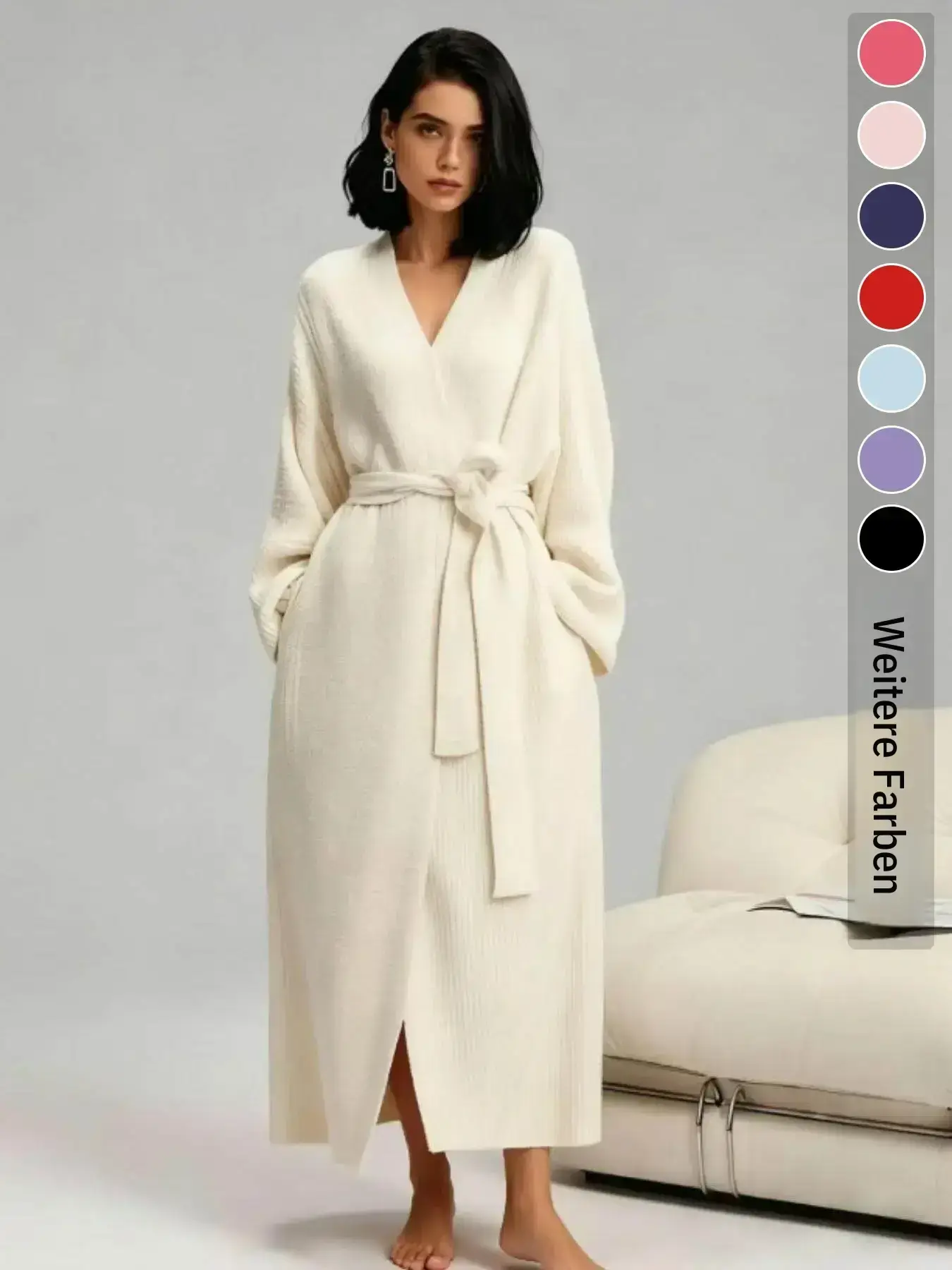 【COZY Soft Plush Feel】Women's Reversible Fleece Robe, Thick Long-Plush Flannel Loungewear for Autumn and Winter