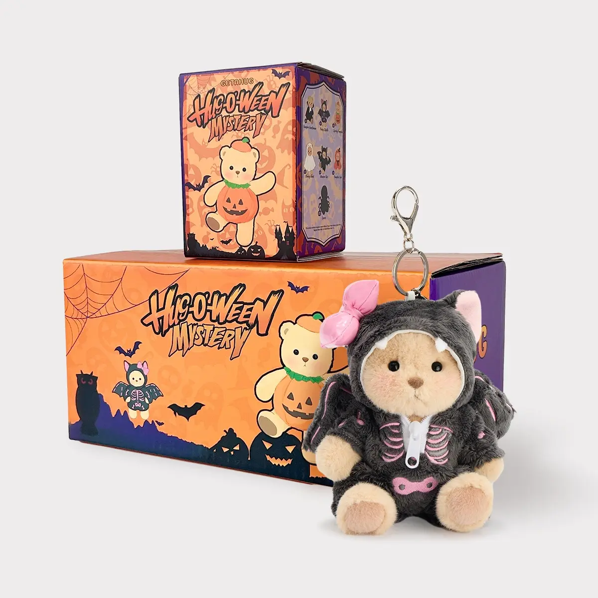 Getahug Halloween Series Mini Bear Blind Box, Limited-Edition 5.9-Inch Plush Pendant Keychain and Bag Charm