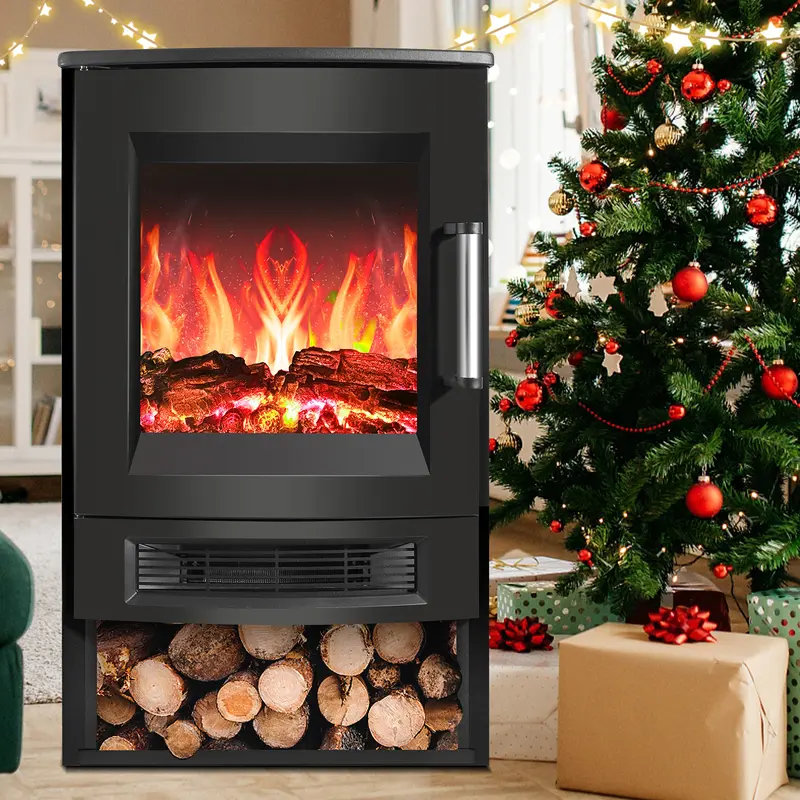 Elektrokamin SMART mit LED-Flammen & Fernbedienung – Heizung 750W/1500W & 900W/1800W – Für ein gemütliches Zuhause