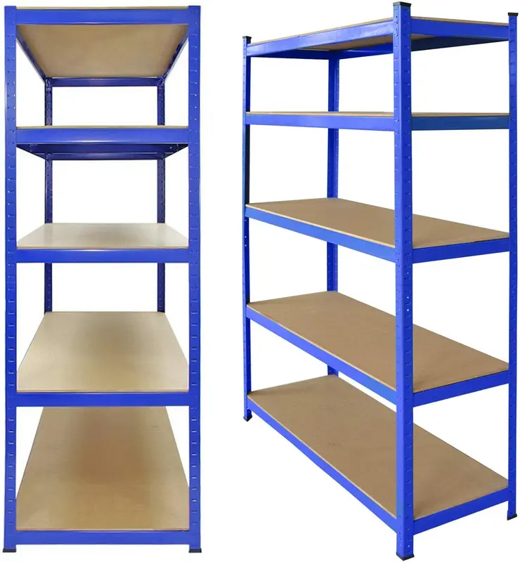 Silver Heavy-Duty 5-Tier Shelving Unit with MDF Shelves, 170 × 75 × 30 cm (H × W × D), Up to 875 kg Capacity