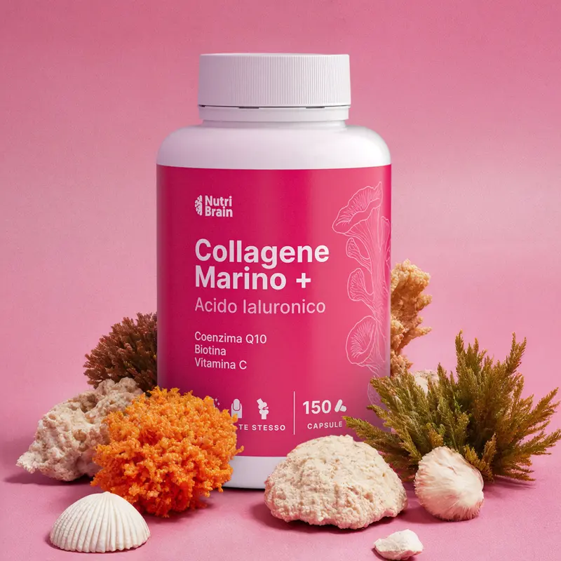 NutriBrain Meereskollagen + Hyaluronsäure – für strahlende Haut, bewegliche Gelenke sowie kräftige Haare und Nägel