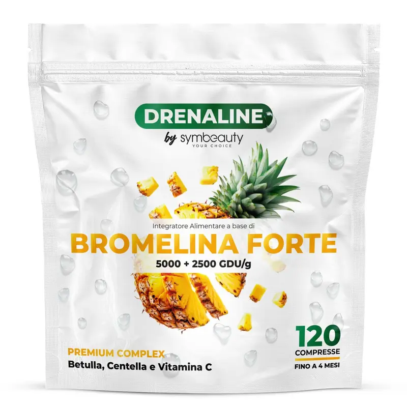 Bromelina Forte 브로멜라인 5000+2500 GDU/g 120정 4개월분 – 자작나무·병풀·비타민 C 함유 프리미엄 복합 보충제