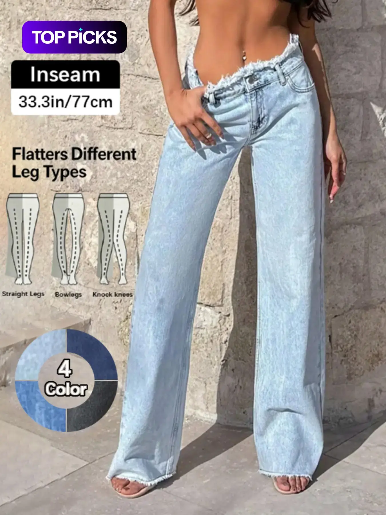 Women's High-Waisted Baggy Jeans with Raw Hem, Loose-Fit Casual Denim Pants, 2026 T-Chic Style for All Seasons
