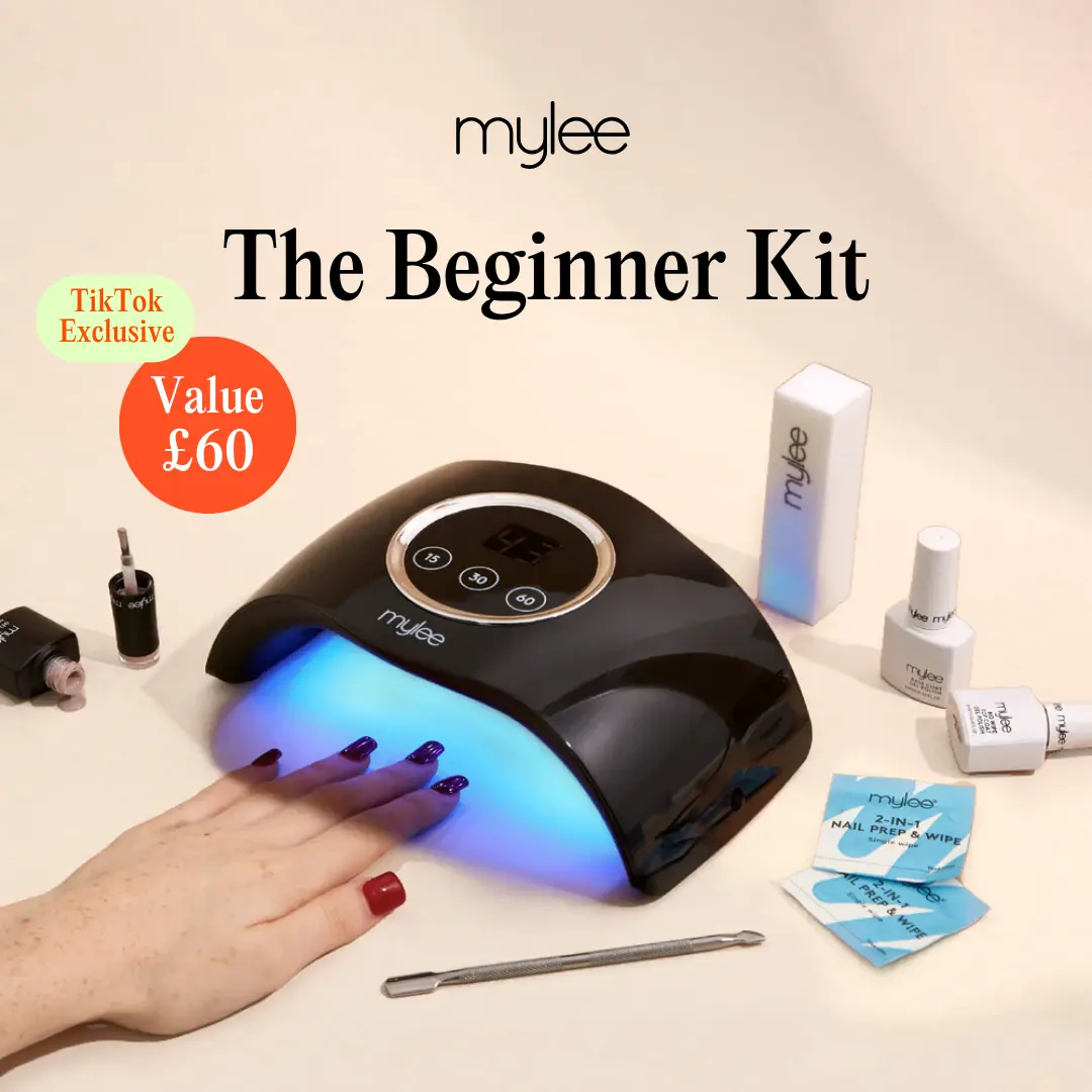 Kit débutant The Mylee — petite lampe à ongles, gel Solo Act et accessoires essentiels