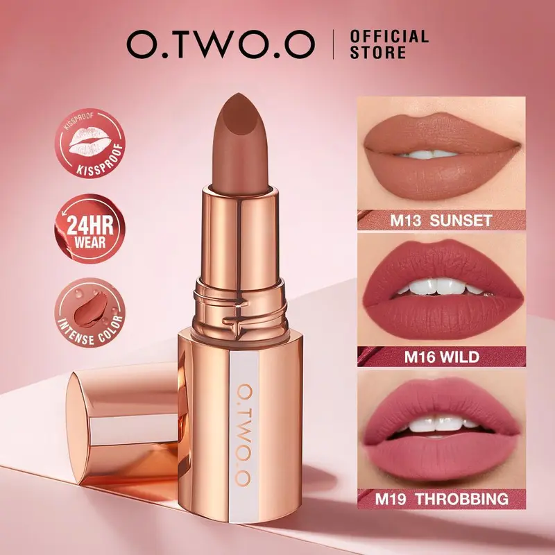 O.TWO.O Misty Kiss Matte Lipstick with Velvety Texture and Lock-In Colour Technology